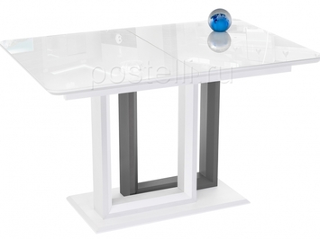 Стол на тумбе Санса белая шагрень/белый Арт(462081)