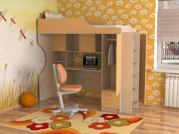 Детская кровать-чердак Дуэт-11 СлавМебель Детская кровать-чердак Дуэт-11 СлавМебель