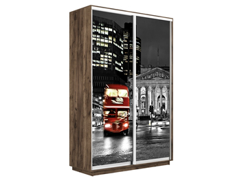 Шкаф-купе Экспресс Люкс 2-х дверный (Фото №1026 Ночной Лондон)