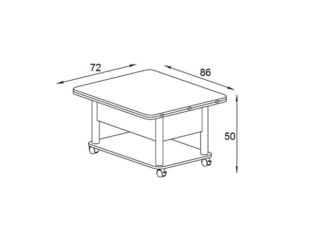 Стол-трансформер Виват темный венге/черный (Арт. 402950)