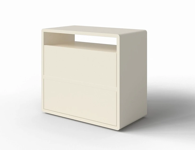 Белый комод Droom 2 - береза (слоновая кость)