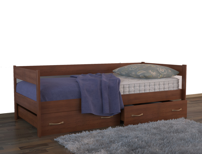 Детская кровать Тахта с  ящиками каштан