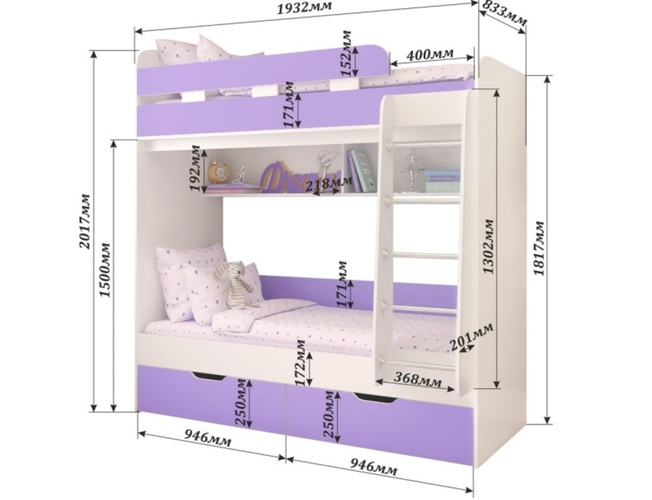 Кровать двухъярусная Ярофф Москва