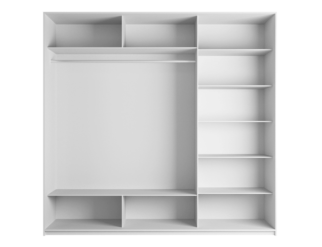 Шкаф-купе Прайм з-х дверный (Стекло/зеркало), Белый снег