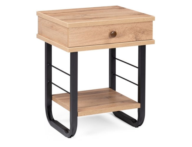 Прикроватная тумба Малгома черная/ дуб вотан (Арт.511608)