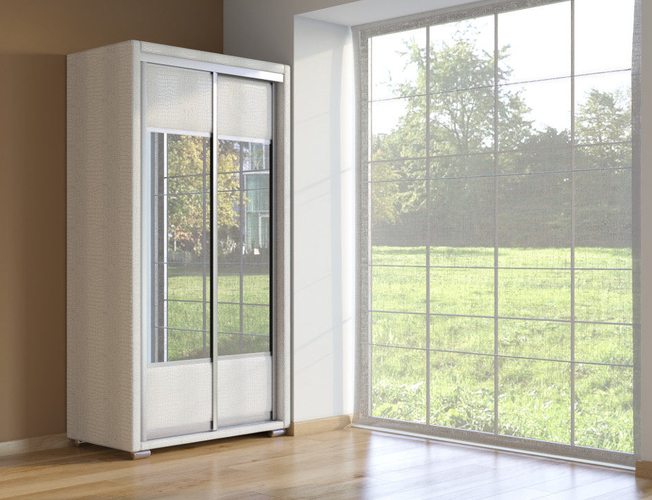 Шкаф-купе 2-х дверный Orma Soft LUX зеркальный Croco