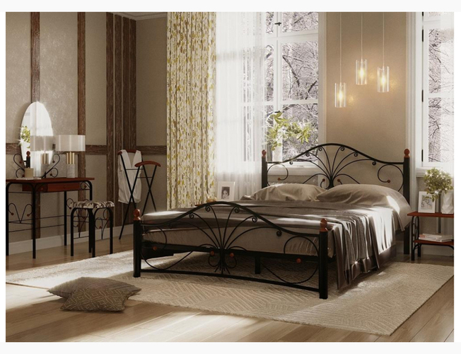 Двуспальная кровать Мэри 2 черная