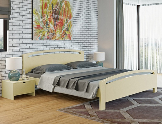 Купить кровать из массива Веста 1 Райтон слоновая кость