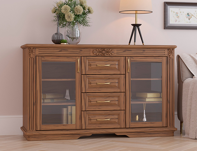 Комод Греденция Палермо 4 ящика со стеклом