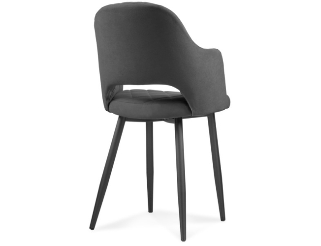 Стул на металлокаркасе Гутрид ромбы спереди темно-серый/черный каркас (Арт.464881)