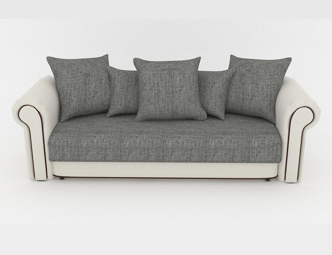 Диван Гамбург КЗ – Cometa white  «Арбен» Рогожка – Саванна грей