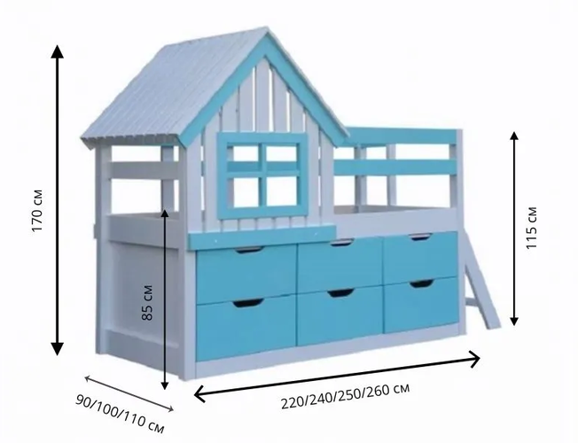 Детская кровать Велес Домик-Комод