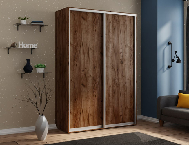 Шкаф-купе Экспресс Люкс 2-х дверный (ЛДСП), Дуб табачный