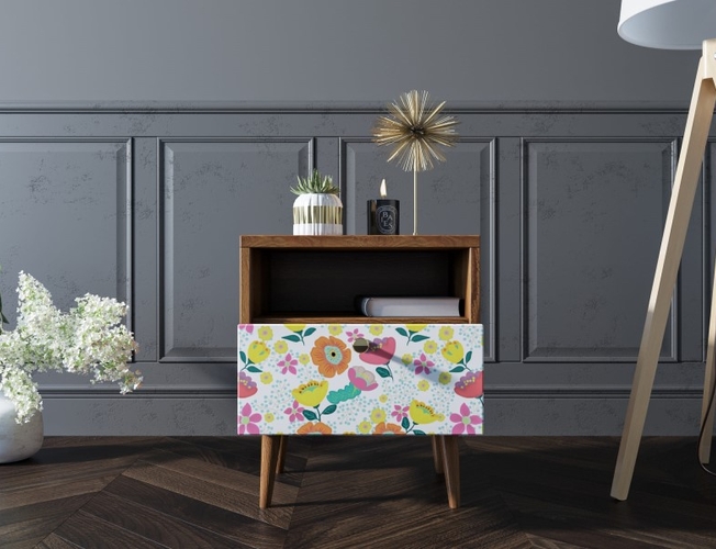 Тумбочка Berber с одним ящиком 08 принт (Арт BB06/Print_08)